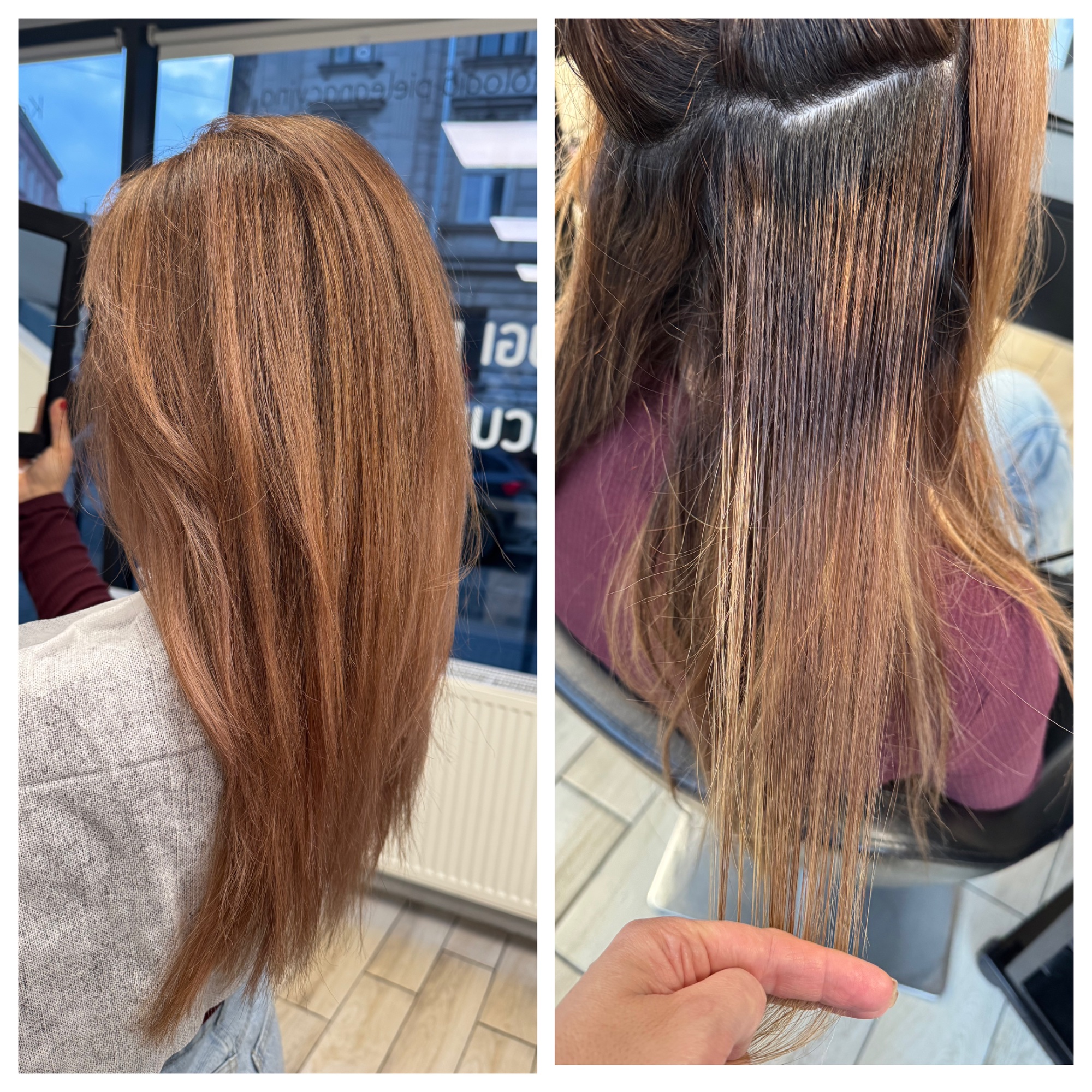 Przed i po keratynowe prostowanie