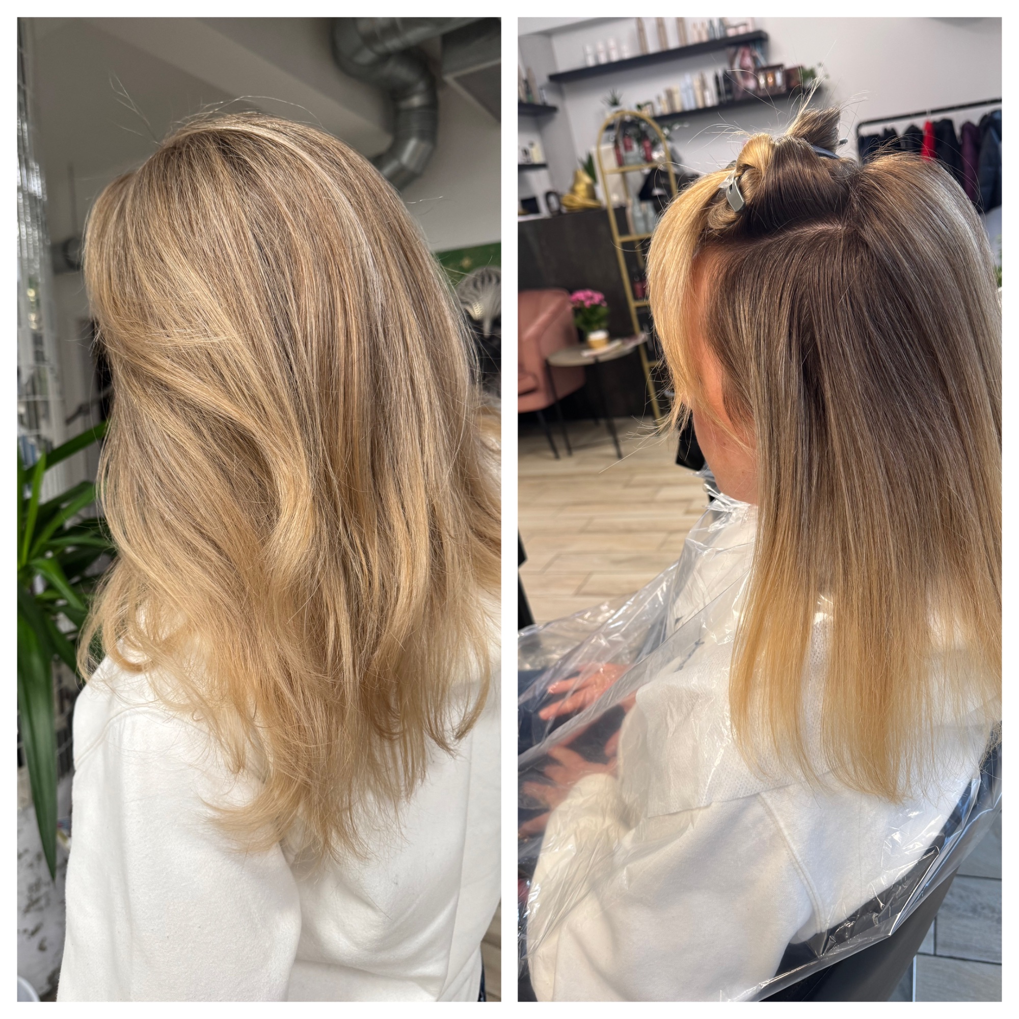 Przed i po koloryzacja blond