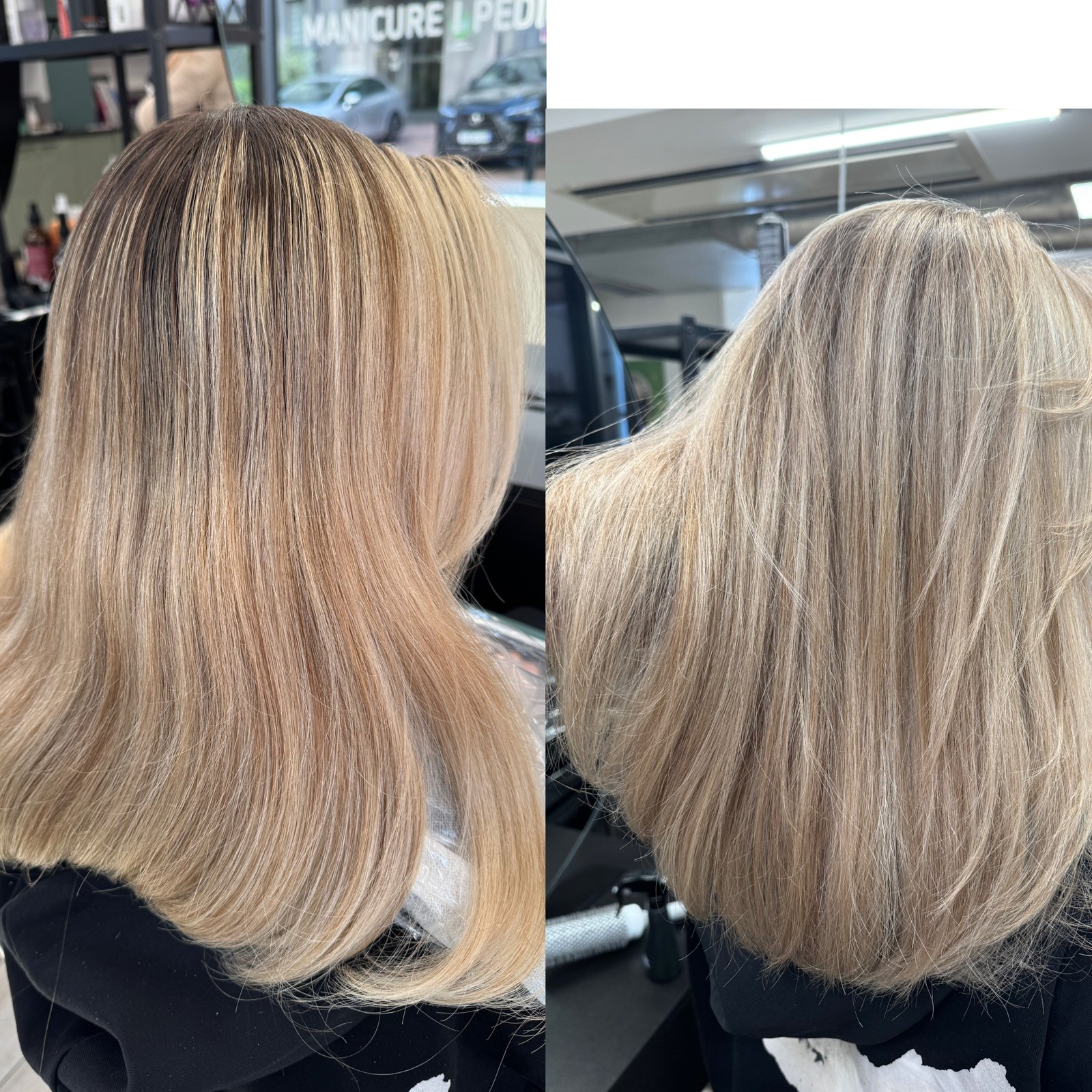 Air Touch beżowy blond przed i po — realizacja Krem Beauty