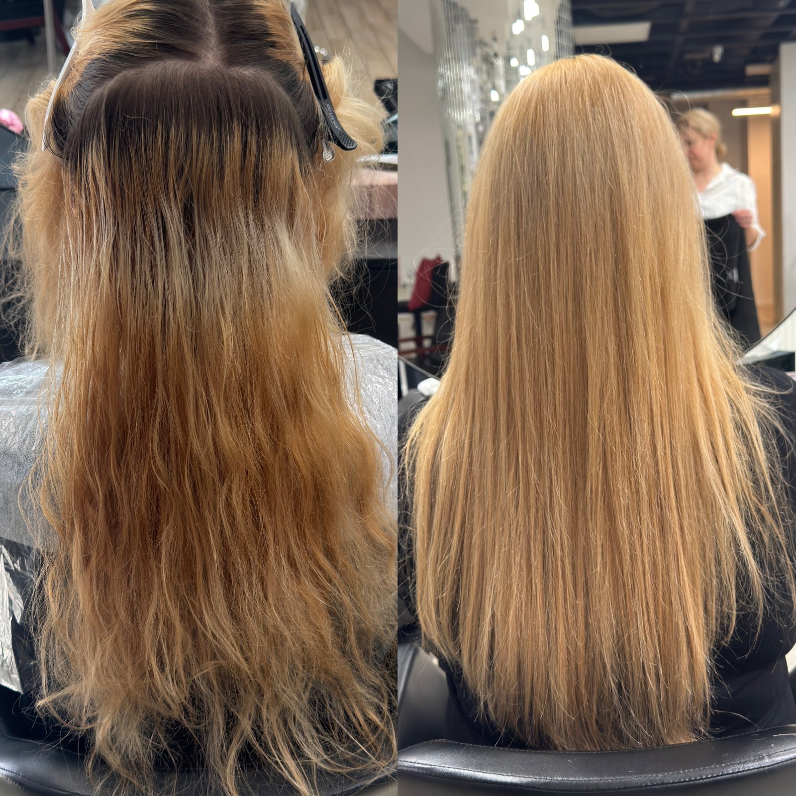 Rozjaśnienie do blond przed i po — realizacja Krem Beauty